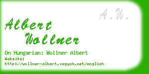 albert wollner business card